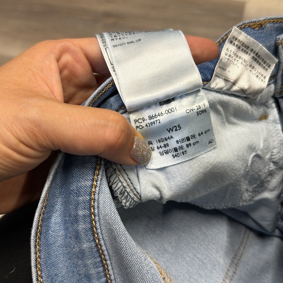 720 Levi's Blue super High Rise Jeans skinny crop size 25 - Picture 4 of 11